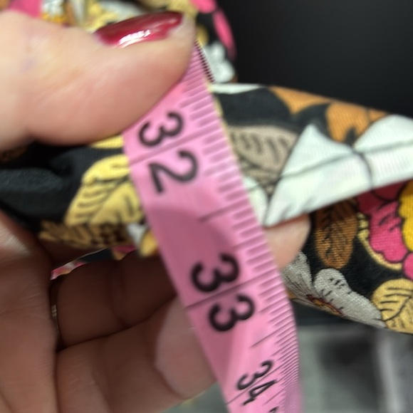 Forever 21 Wrap, low-cut V-neck,puff sleeves, tie waist,floral,linen blend - Picture 10 of 12